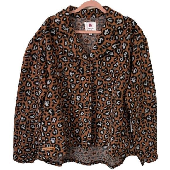 NWT Simply Southern Leopard Print Shacket‎ Size XXL - Picture 1 of 5